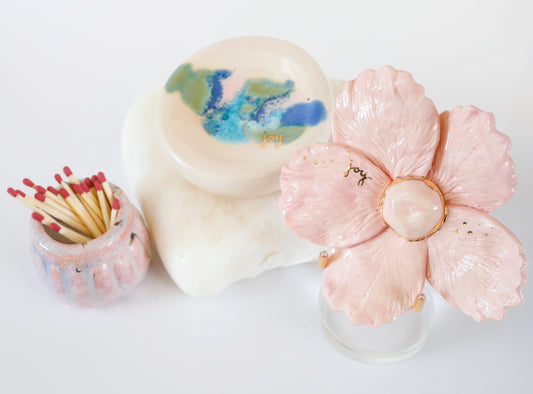 Gilded Ceramic Joyful Blooms